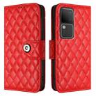 For vivo V30 / V30 Pro Rhombic Texture Flip Leather Phone Case with Lanyard(Red) - 2