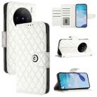 For vivo X100s Rhombic Texture Flip Leather Phone Case with Lanyard(White) - 1