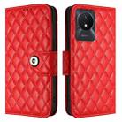 For vivo Y02A / Y02 / Y11 2023 / Y02t Rhombic Texture Flip Leather Phone Case with Lanyard(Red) - 2