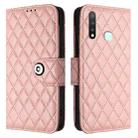 For vivo Y19 / U3 / Y5s / Z5i / U20 Rhombic Texture Flip Leather Phone Case with Lanyard(Coral Pink) - 2