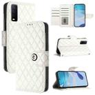 For vivo Y20 / Y20i / Y20s / Y20a Rhombic Texture Flip Leather Phone Case with Lanyard(White) - 1