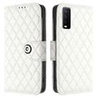 For vivo Y20 / Y20i / Y20s / Y20a Rhombic Texture Flip Leather Phone Case with Lanyard(White) - 2