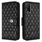 For vivo Y20 / Y20i / Y20s / Y20a Rhombic Texture Flip Leather Phone Case with Lanyard(Black) - 2