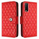 For vivo Y20 / Y20i / Y20s / Y20a Rhombic Texture Flip Leather Phone Case with Lanyard(Red) - 2