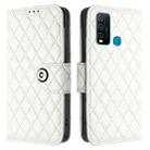 For vivo Y30 4G Global Rhombic Texture Flip Leather Phone Case with Lanyard(White) - 2