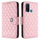 For vivo Y30 4G Global Rhombic Texture Flip Leather Phone Case with Lanyard(Pink) - 2