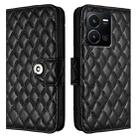 For vivo Y77 / Y77e Rhombic Texture Flip Leather Phone Case with Lanyard(Black) - 2