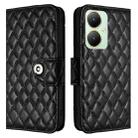 For vivo Y27 4G Global Rhombic Texture Flip Leather Phone Case with Lanyard(Black) - 2