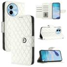 For vivo Y38 / Y200i / T3x Rhombic Texture Flip Leather Phone Case with Lanyard(White) - 1