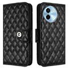 For vivo Y38 / Y200i / T3x Rhombic Texture Flip Leather Phone Case with Lanyard(Black) - 2