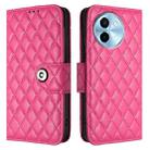 For vivo Y38 / Y200i / T3x Rhombic Texture Flip Leather Phone Case with Lanyard(Rose Red) - 2