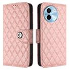 For vivo Y38 / Y200i / T3x Rhombic Texture Flip Leather Phone Case with Lanyard(Coral Pink) - 2