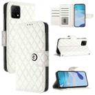 For vivo Y52s 5G / iQOO U3 Rhombic Texture Flip Leather Phone Case with Lanyard(White) - 1