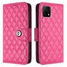 For vivo Y52s 5G / iQOO U3 Rhombic Texture Flip Leather Phone Case with Lanyard(Rose Red) - 2