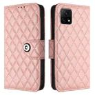 For vivo Y52s 5G / iQOO U3 Rhombic Texture Flip Leather Phone Case with Lanyard(Coral Pink) - 2