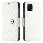 For vivo Y31s 5G / Y72 5G India Rhombic Texture Flip Leather Phone Case with Lanyard(White) - 2