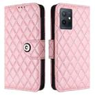 For vivo T1 5G / iQOO U5e Rhombic Texture Flip Leather Phone Case with Lanyard(Pink) - 2