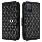 For vivo T1 5G / iQOO U5e Rhombic Texture Flip Leather Phone Case with Lanyard(Black) - 2