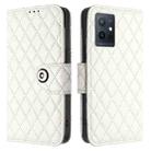 For vivo Y30 5G / Y33e Rhombic Texture Flip Leather Phone Case with Lanyard(White) - 2