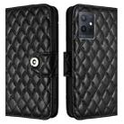 For vivo Y30 5G / Y33e Rhombic Texture Flip Leather Phone Case with Lanyard(Black) - 2