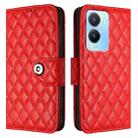 For vivo Y56 / Y16 / Y02s Rhombic Texture Flip Leather Phone Case with Lanyard(Red) - 2