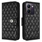 For vivo Y36 5G / Y36 4G / Y36 India Rhombic Texture Flip Leather Phone Case with Lanyard(Black) - 2