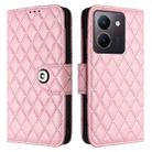 For vivo Y27 5G / Y27s Rhombic Texture Flip Leather Phone Case with Lanyard(Pink) - 2