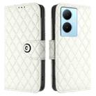 For vivo Y78+ / Y78 / V29 Lite Rhombic Texture Flip Leather Phone Case with Lanyard(White) - 2