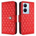 For vivo Y78+ / Y78 / V29 Lite Rhombic Texture Flip Leather Phone Case with Lanyard(Red) - 2