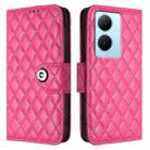 For vivo Y78+ / Y78 / V29 Lite Rhombic Texture Flip Leather Phone Case with Lanyard(Rose Red) - 2