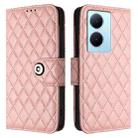 For vivo Y78+ / Y78 / V29 Lite Rhombic Texture Flip Leather Phone Case with Lanyard(Coral Pink) - 2