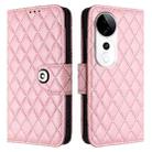 For vivo S19 Pro Rhombic Texture Flip Leather Phone Case with Lanyard(Pink) - 2