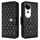 For vivo S19 Pro Rhombic Texture Flip Leather Phone Case with Lanyard(Black) - 2