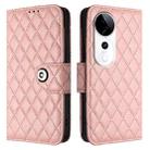 For vivo S19 Pro Rhombic Texture Flip Leather Phone Case with Lanyard(Coral Pink) - 2