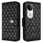 For vivo S20 5G Rhombic Texture Flip Leather Phone Case with Lanyard(Black) - 2