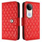 For vivo S20 5G Rhombic Texture Flip Leather Phone Case with Lanyard(Red) - 2