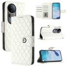 For vivo S20 Pro 5G Rhombic Texture Flip Leather Phone Case with Lanyard(White) - 1