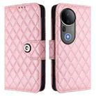 For vivo S20 Pro 5G Rhombic Texture Flip Leather Phone Case with Lanyard(Pink) - 2