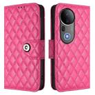 For vivo S20 Pro 5G Rhombic Texture Flip Leather Phone Case with Lanyard(Rose Red) - 2