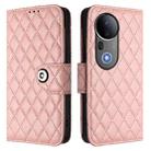 For vivo S20 Pro 5G Rhombic Texture Flip Leather Phone Case with Lanyard(Coral Pink) - 2