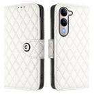 For vivo Y29S 5G / Y04 4G Global Rhombic Texture Flip Leather Phone Case with Lanyard(White) - 2