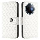 For vivo Y39 5G Global Rhombic Texture Flip Leather Phone Case with Lanyard(White) - 2