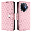 For vivo Y39 5G Global Rhombic Texture Flip Leather Phone Case with Lanyard(Pink) - 2