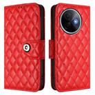 For vivo Y39 5G Global Rhombic Texture Flip Leather Phone Case with Lanyard(Red) - 2