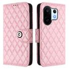 For vivo S30 Pro mini Rhombic Texture Flip Leather Phone Case with Lanyard(Pink) - 2