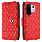 For vivo S30 Pro mini Rhombic Texture Flip Leather Phone Case with Lanyard(Red) - 2