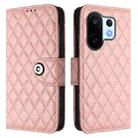 For vivo S30 Pro mini Rhombic Texture Flip Leather Phone Case with Lanyard(Coral Pink) - 2