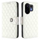 For vivo S30 Rhombic Texture Flip Leather Phone Case with Lanyard(White) - 2