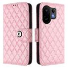 For vivo S30 Rhombic Texture Flip Leather Phone Case with Lanyard(Pink) - 2
