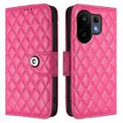 For vivo S30 Rhombic Texture Flip Leather Phone Case with Lanyard(Rose Red) - 2